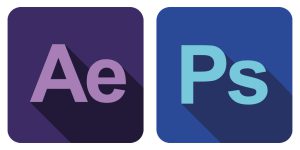 Adobe After Effects logo and Adobe Photoshop logo