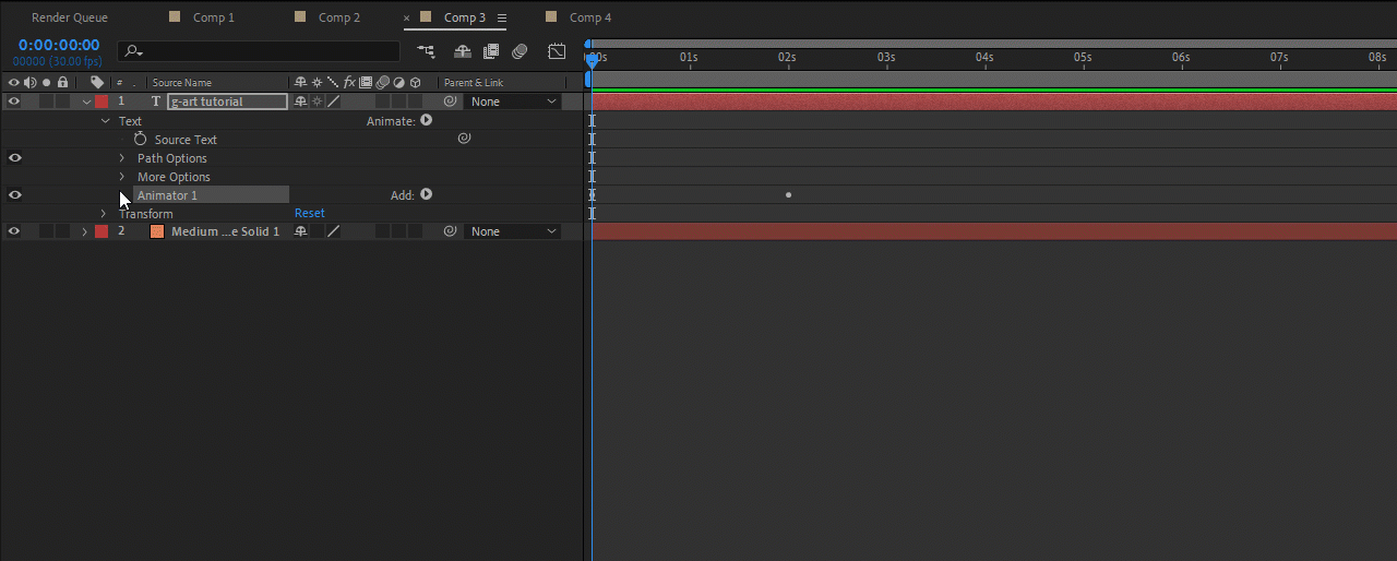 You can see Animator, Range Selector, Advanced Settings options in this gif.